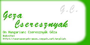 geza cseresznyak business card